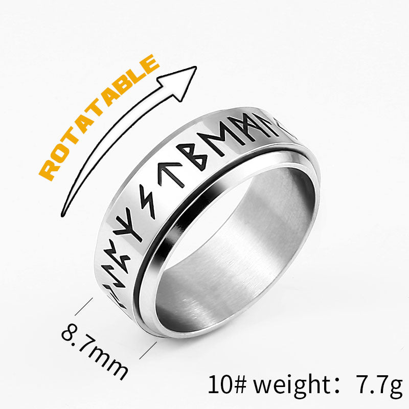 Korean Fashion Titanium Steel Rotatable Ring