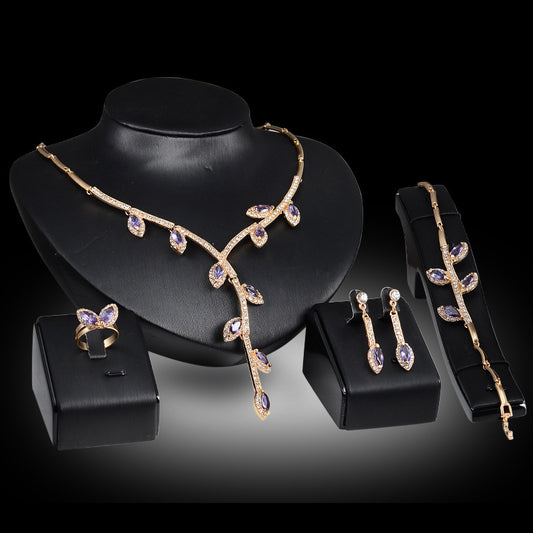 Creative Branch Necklace Earrings Bracelet Ring Set