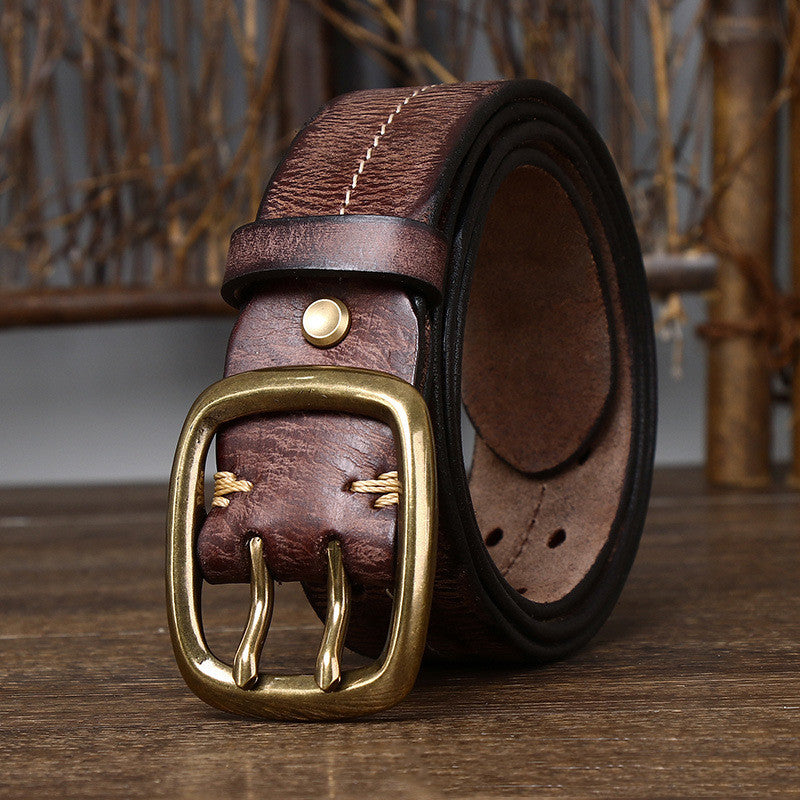 Genuine Leather Pure Cowhide Korean Casual Jeans Belt