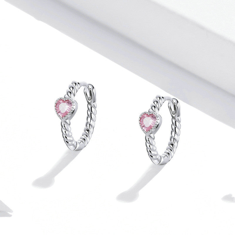 Pure Love Ear Buckle S925 Platinum-plated Earrings