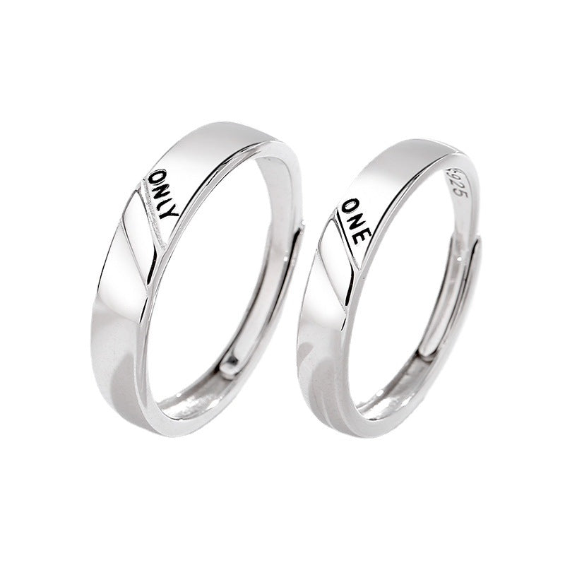 Fashion Simple Sterling Silver Couple Rings For Men And Women