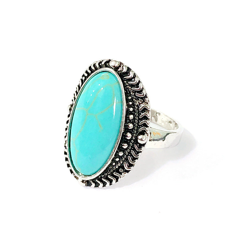 Vintage Oval Turquoise Rings For Men And Women