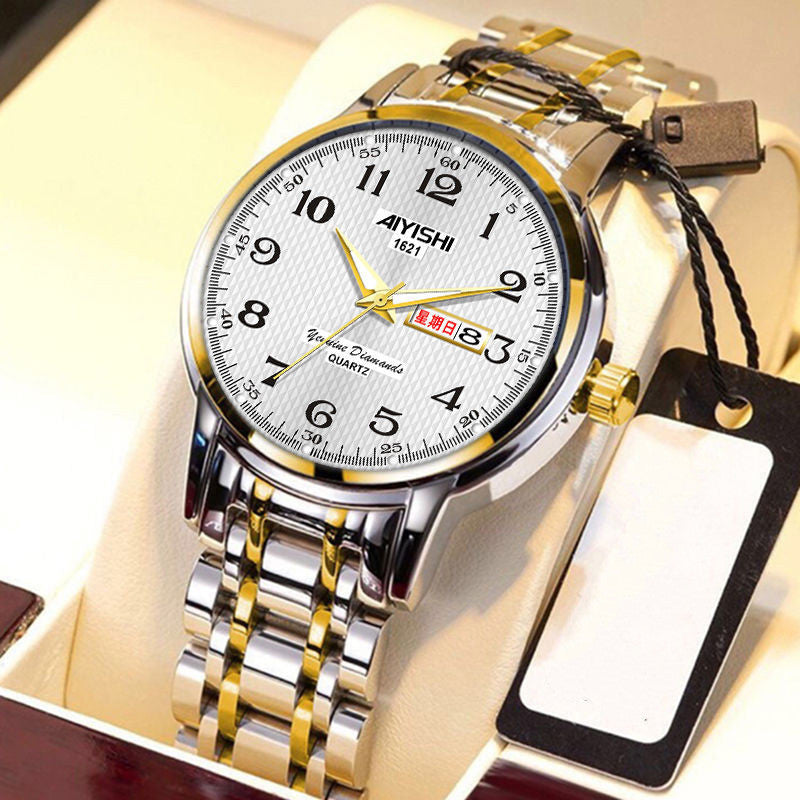 Waterproof Luminous Large Dial Couple Ladies Watch