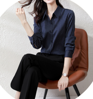 Slim Fit And Slim Professional Shirt Fashionable Temperament Longsleeved Top