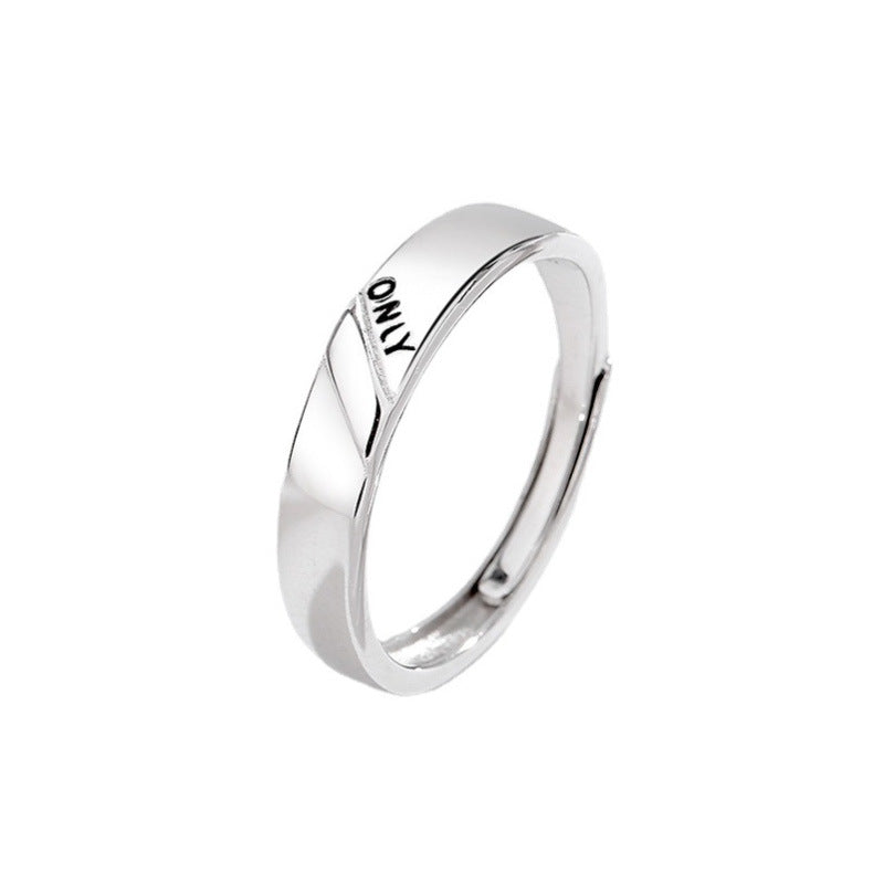 Fashion Simple Sterling Silver Couple Rings For Men And Women