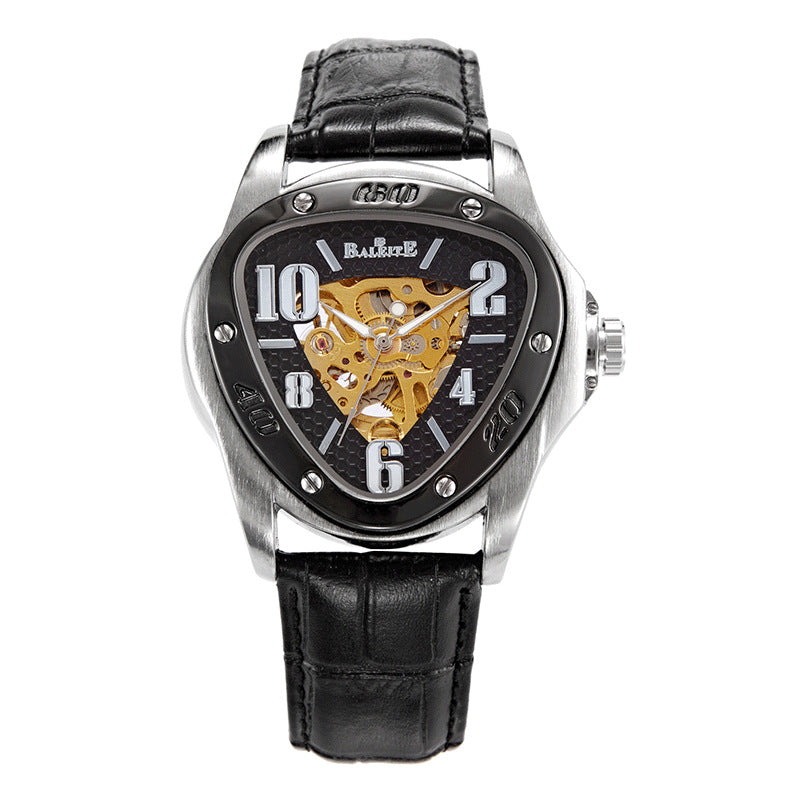 European And American Style Men's Fashion Casual Hollow Triangle Mechanical Watch