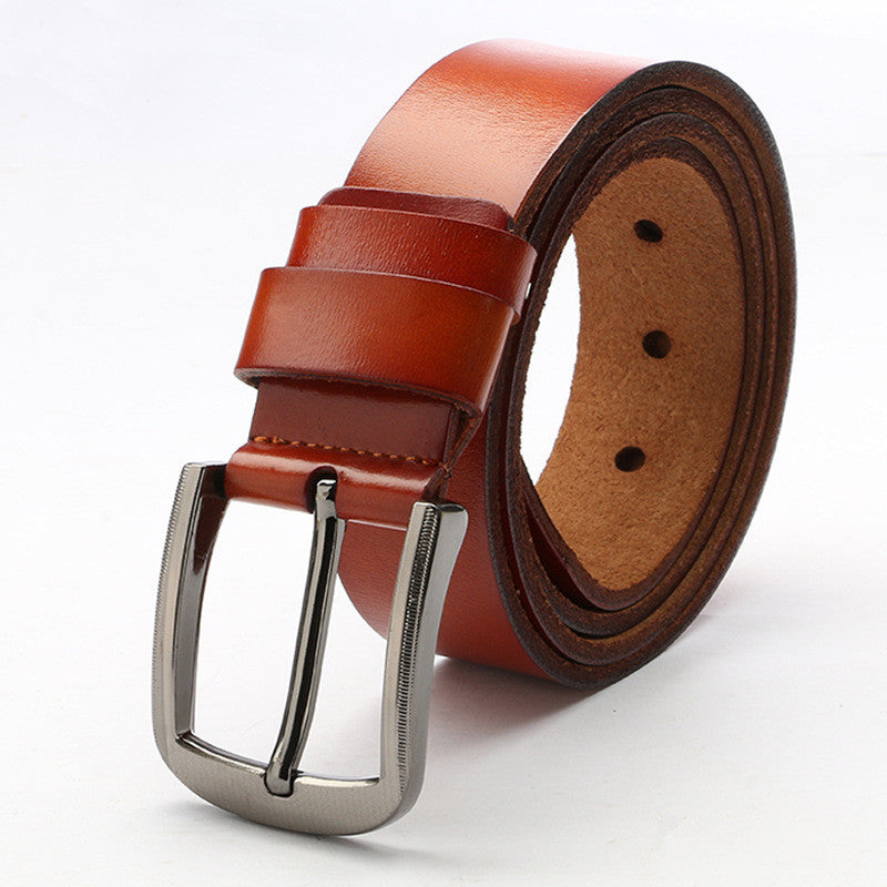 Men's Explosive Leather Simple Retro Pin Buckle Belt