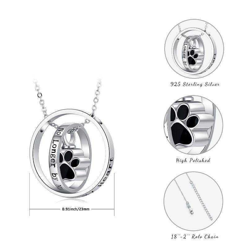 925 Sterling Silver Cremation for Ashes Paw Urn Necklace for Cat Dog Ashes Memorial Keepsake