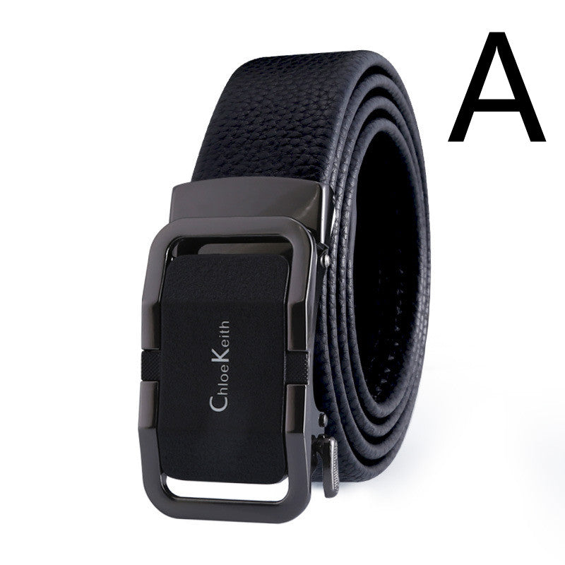 Men's New Leather Belt With Automatic Buckle