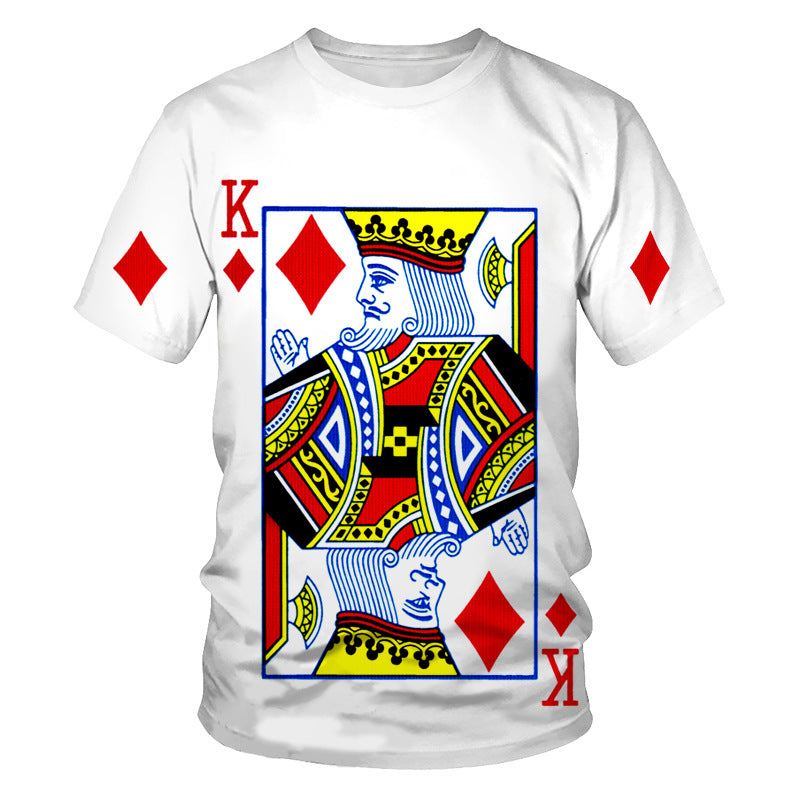 Poker Men's T-shirt 3D Digital Printing Short Sleeve