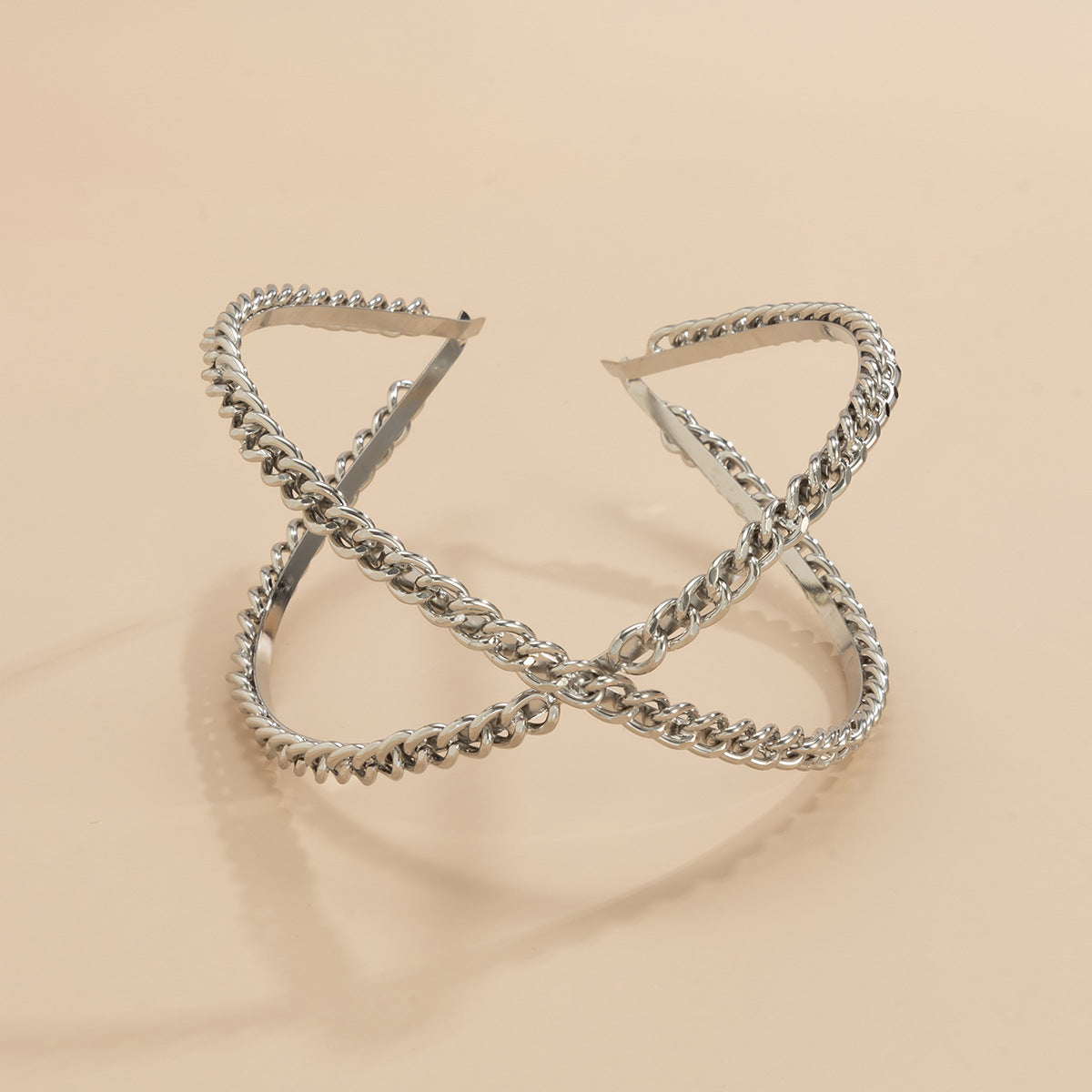 Metal Cutout Cross Braided Geometric Headband