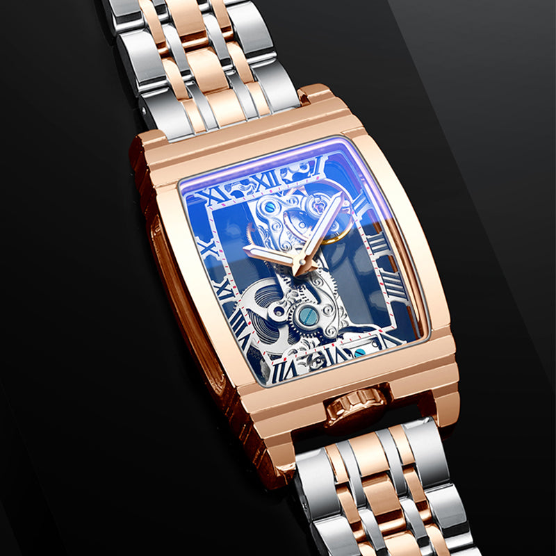 Double Sided Hollow Watch Mechanical Watch Wine Barrel Type