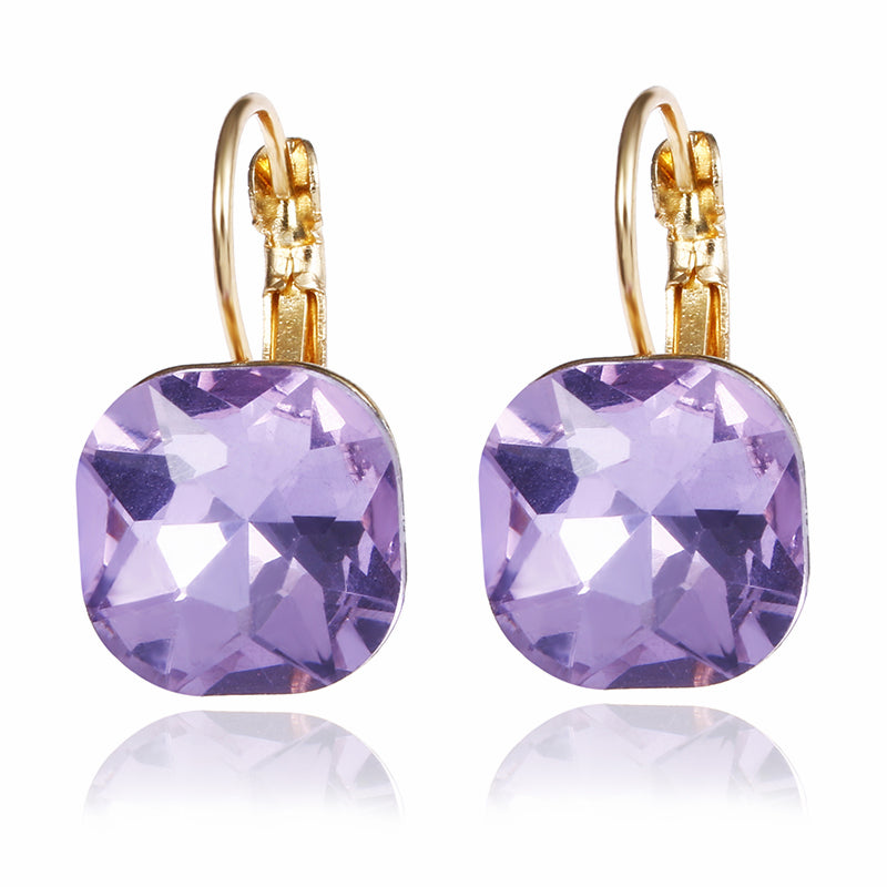 Fashion Gold Color Earring For Women Crystal Cubic Zirconia Stud Earrings