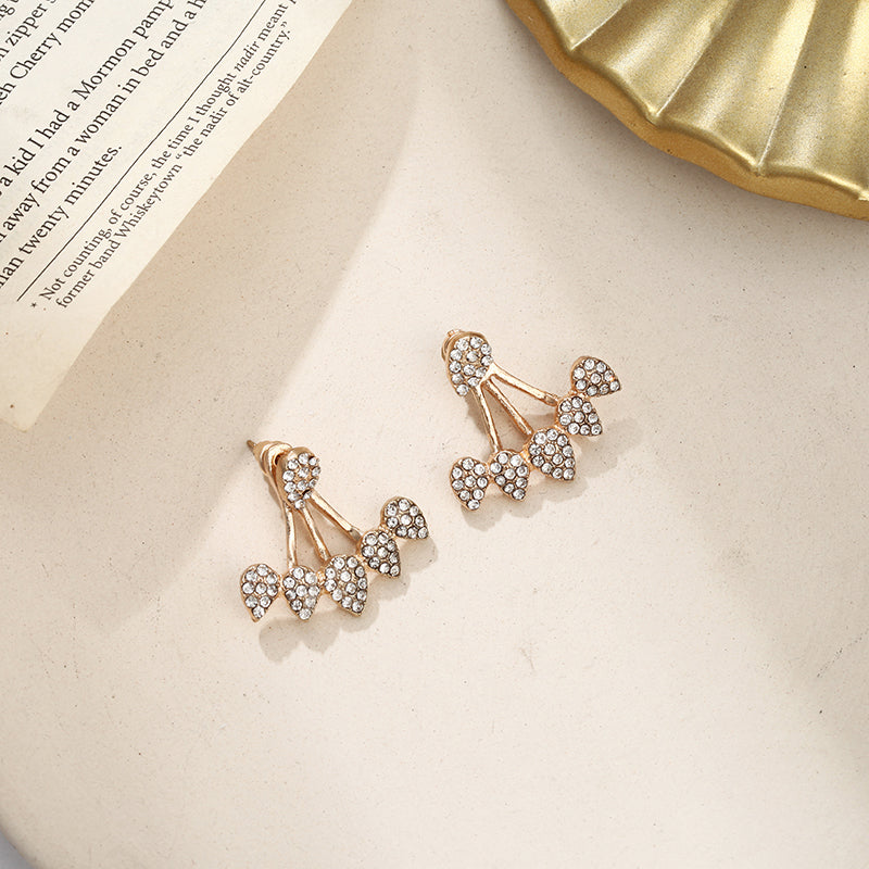 European And American Water Drop Hollow Full Rhinestone Earrings