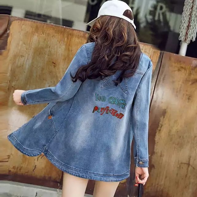 Fashion Slim Slimming Casual Denim Trench Coat