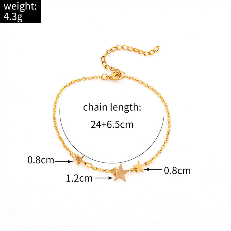 Temperament Simple Style Fashion Five-pointed Star Anklet