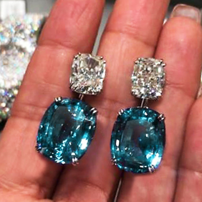 Women's Oversized Fat Square Diamond Zircon Earrings