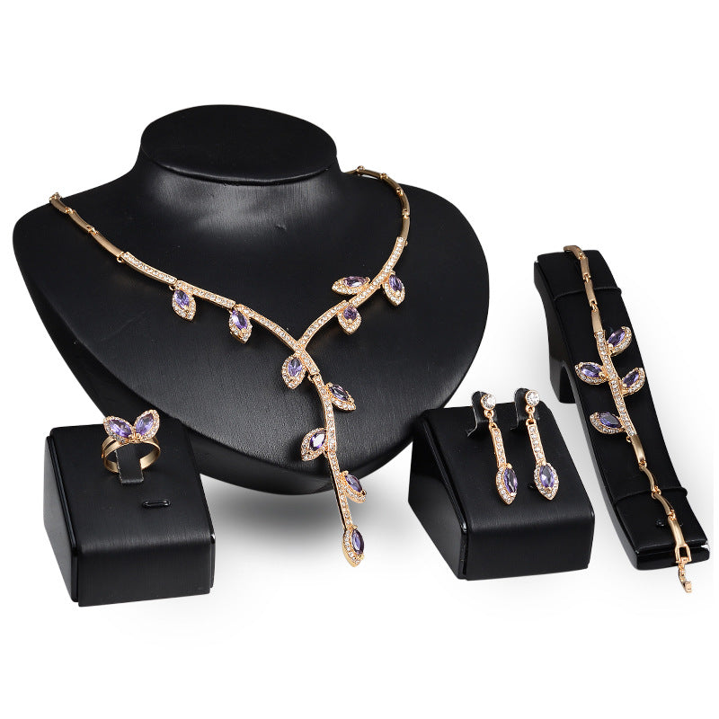 Creative Branch Necklace Earrings Bracelet Ring Set