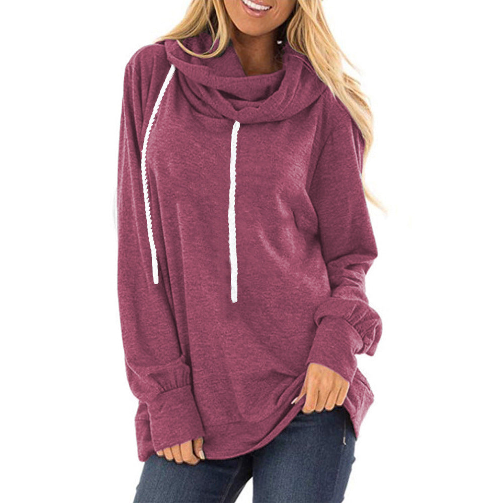 Hooded Drawstring Sweater Pullover Long-sleeved Loose Casual Women's Top