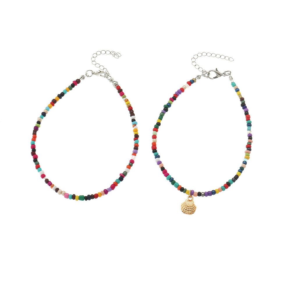 Bohemian Ethnic Style Colorful Rice Bead Anklet