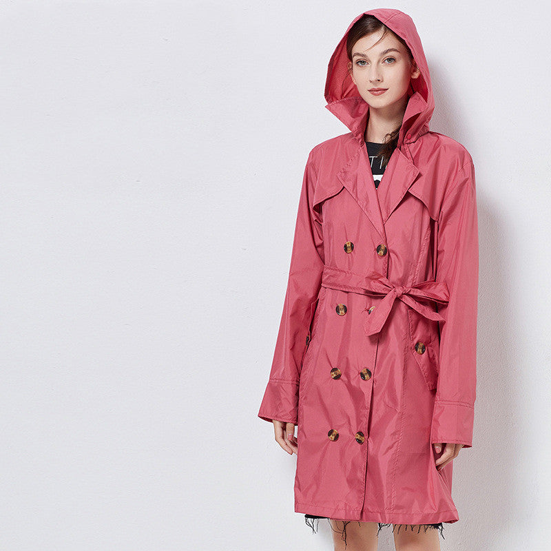 Raincoat Fashion Slim Belt Adult Outdoor