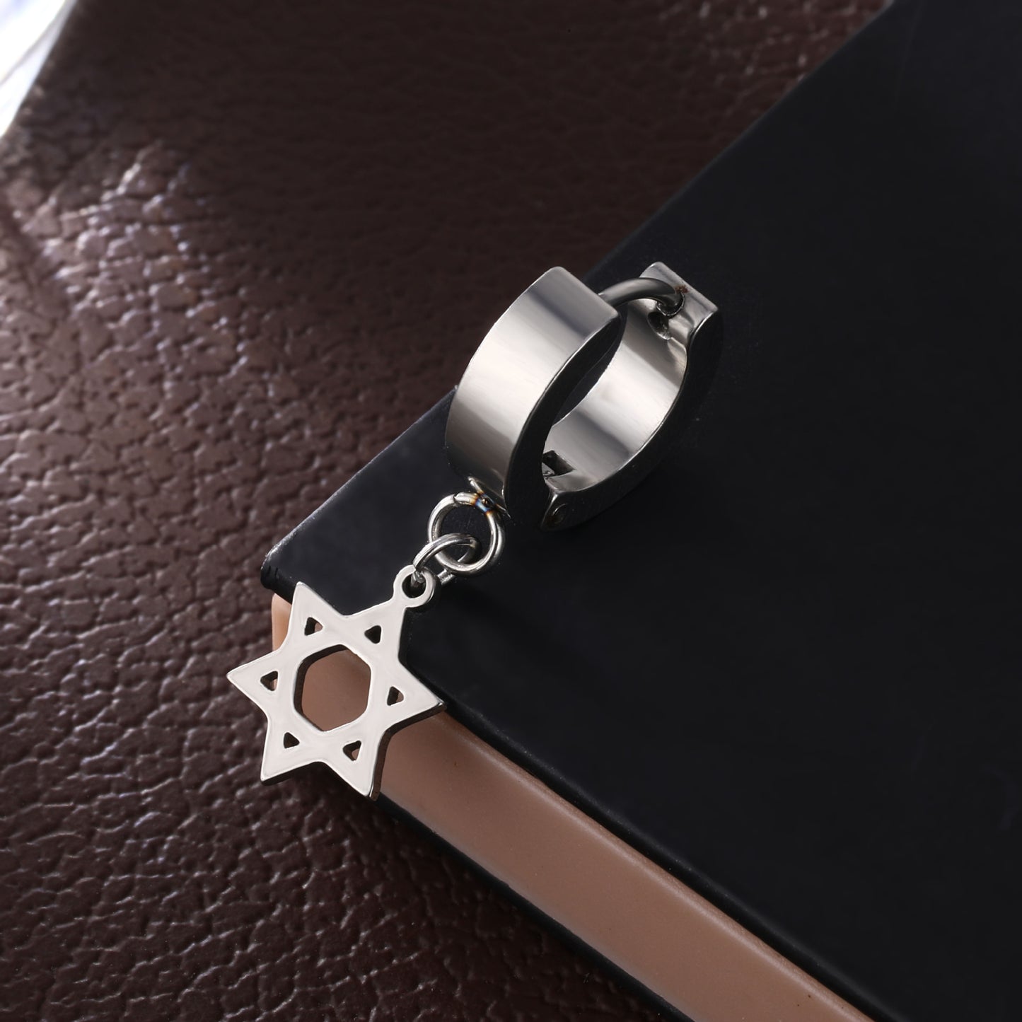 Titanium Steel Alloy Five-pointed Star Earrings