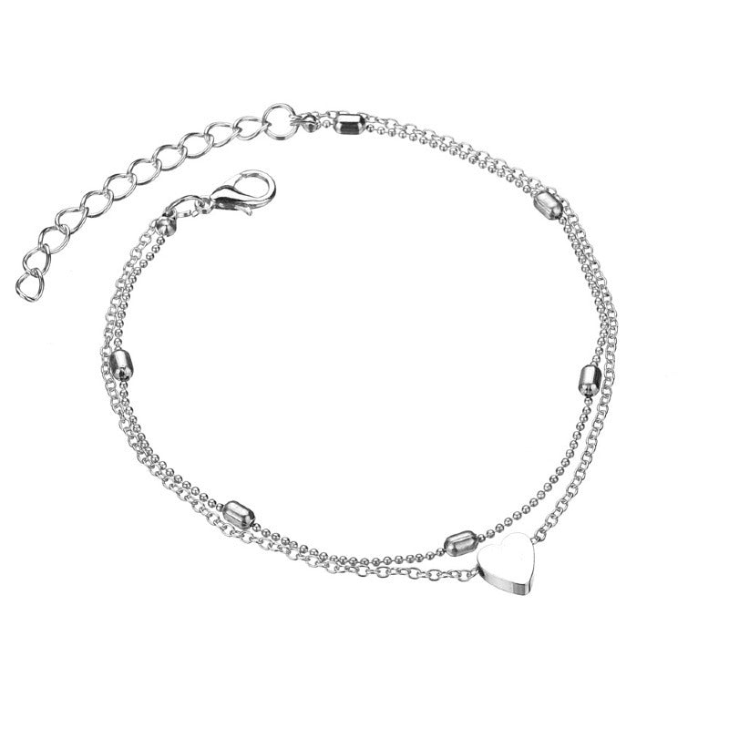 Double Love Heart Anklet