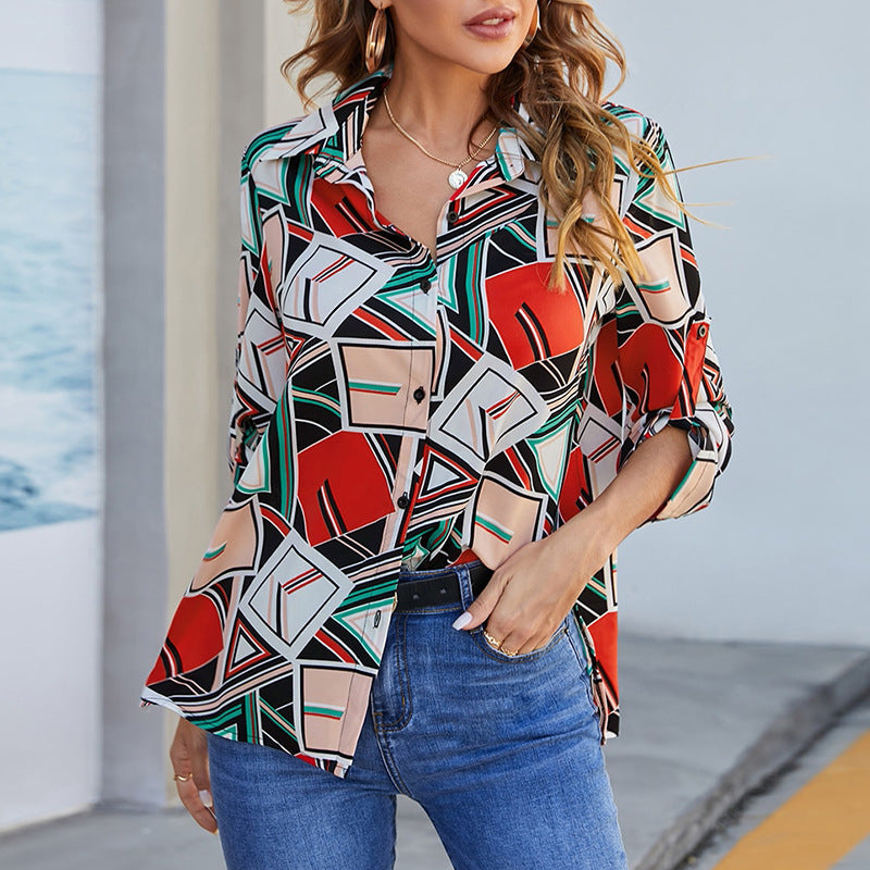 Women's Temperament Contrast Color Fashion Shirt