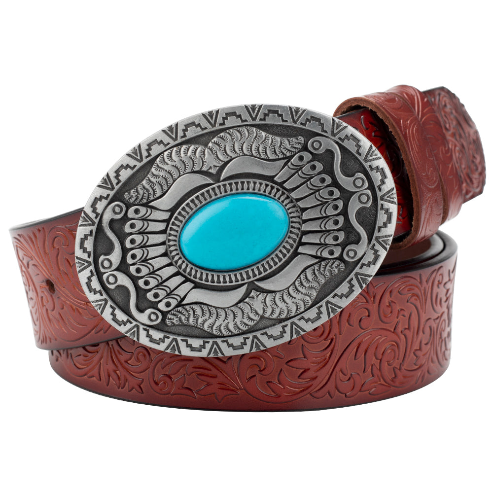 Embossed Women's Decorative Belt European And American Style Retro