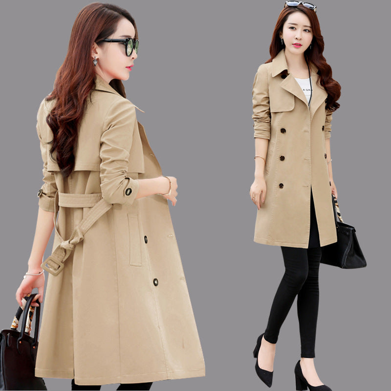 New Slim Size Windbreaker Women's Medium Long Coat Women