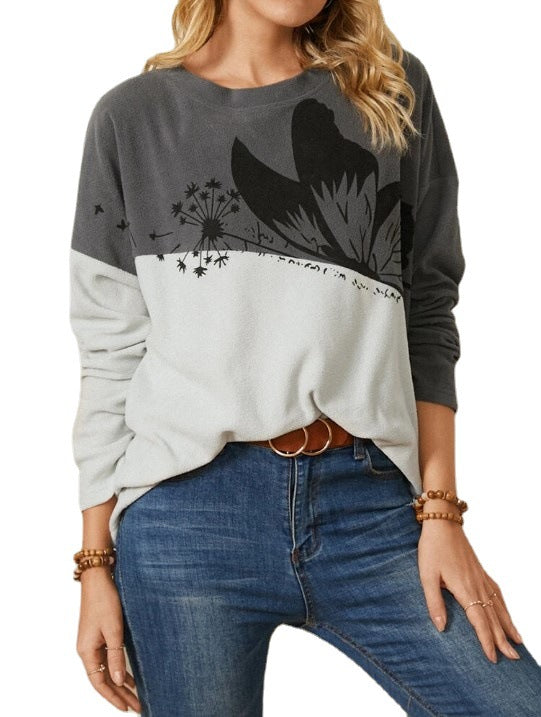 Women's Animal Print Crew Neck Sweater