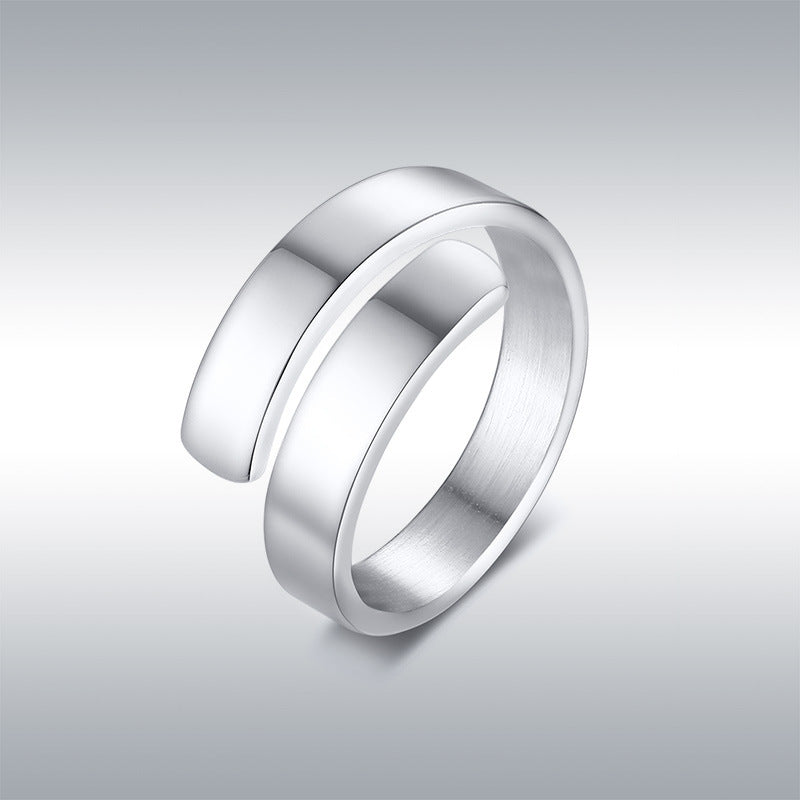 Titanium Steel Simple Style Creative Opening Trend Korean Men's And Women's Rings