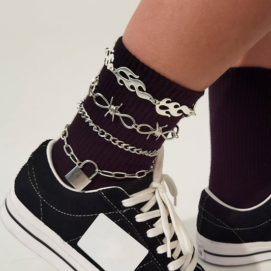 Retro Fashion Multi-layer Fun Shape Anklet