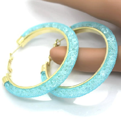 Gold-plated Earrings, Crystal Mesh Chain, Female Earring Jewelry