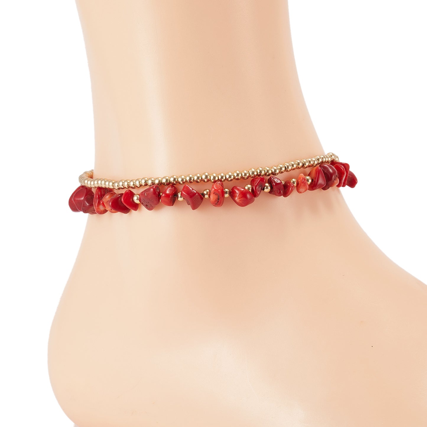 Bells Hand-woven Natural Gravel Beaded Anklet Women