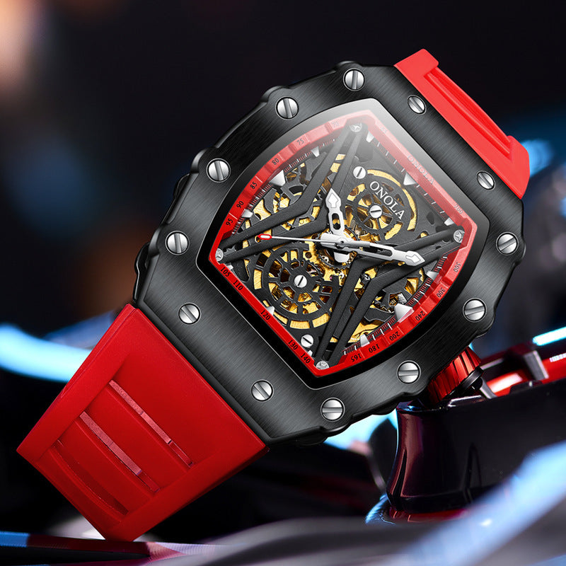 Fashion Sports Automatic Mechanical Watch Silicone Band