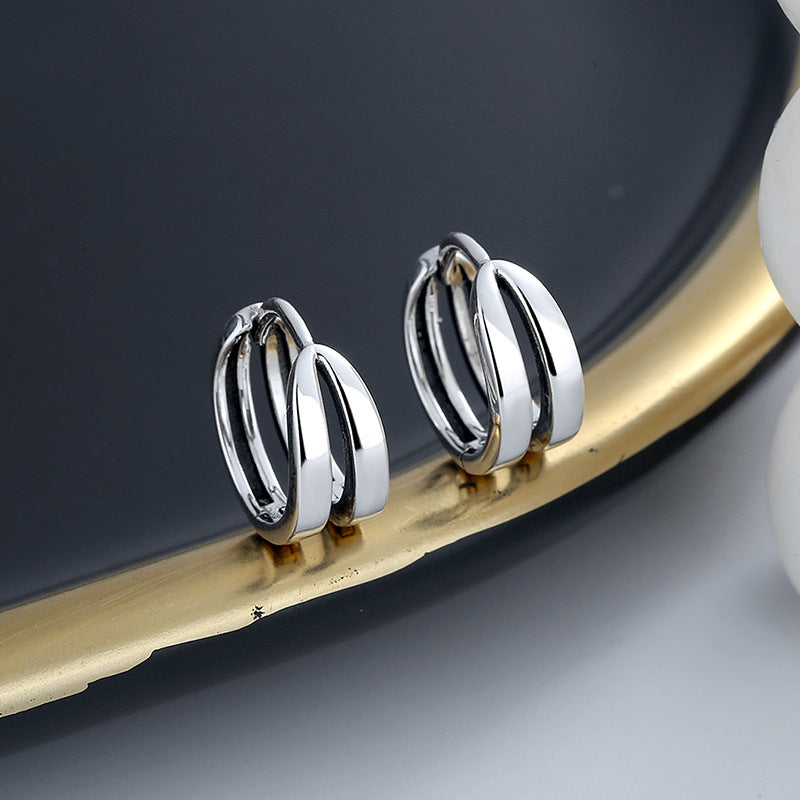 Geometric Hollow Ear Buckle European And American Ins Cold Wind Design Earrings