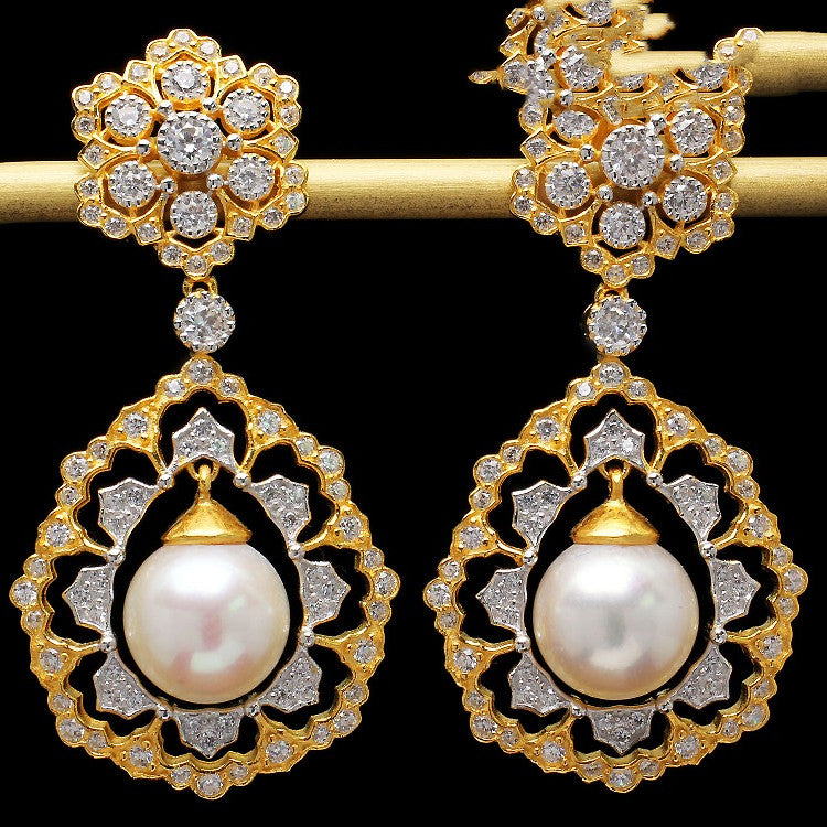 Light Luxury 925 Silver Gold Bead Earrings