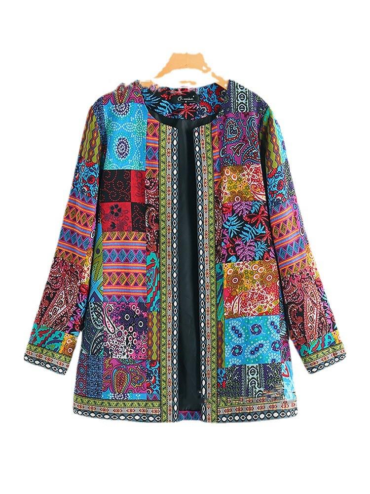 Loose Round Neck Long Sleeve Cardigan