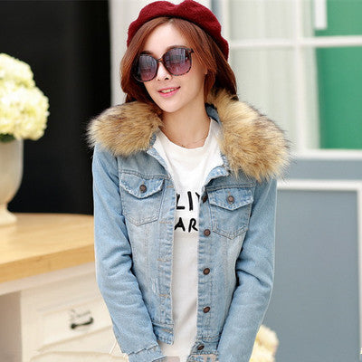 New Korean Style Female Slim Fit Plus Velvet Padded Jacket