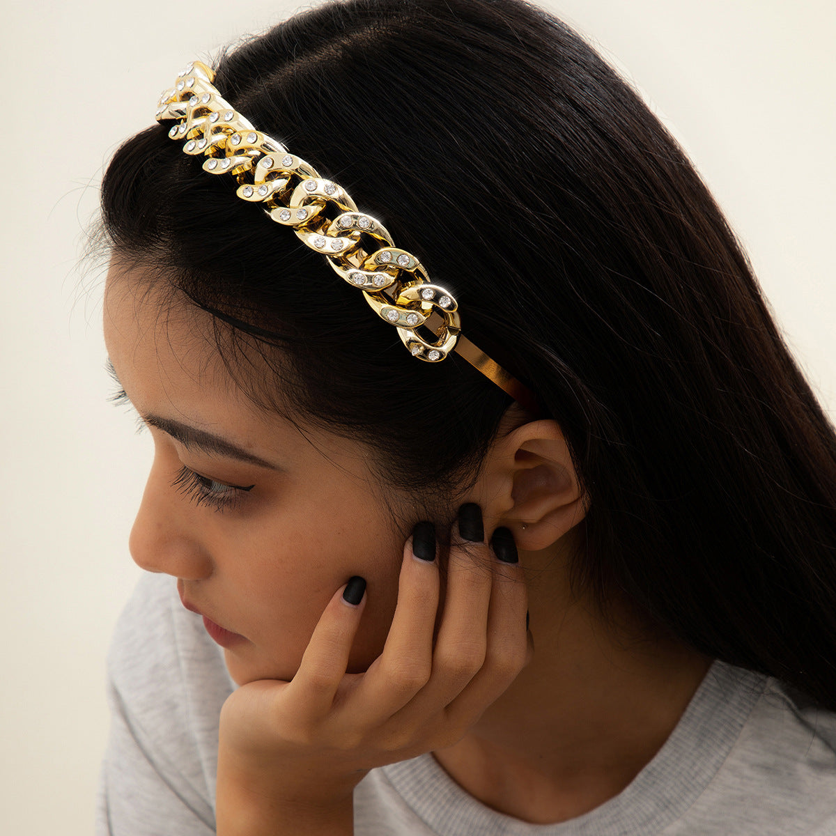 Wide-sided Fashion Hair Accessories Irregular Metal Headband