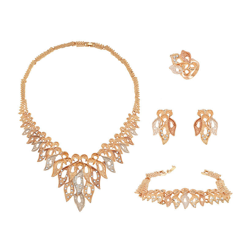 Fashion Simple Alloy First Necklace And Earrings Four-piece Set