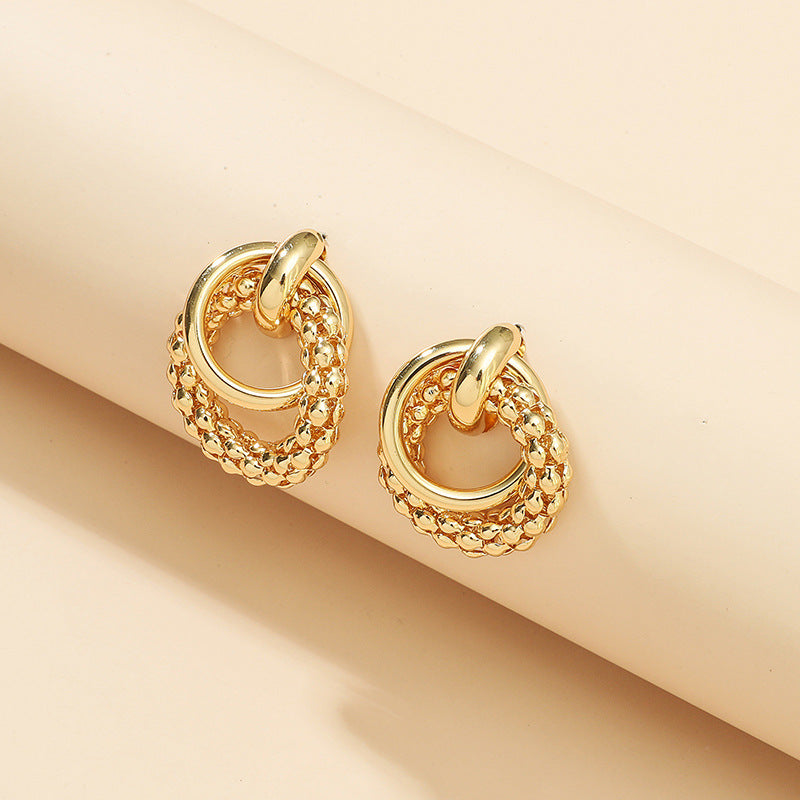 European And American Summer Fashion Simple Alloy Hollow Geometric Earrings Women