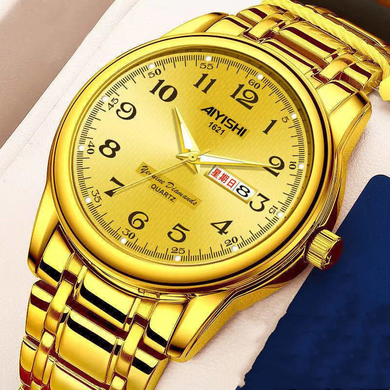 Waterproof Luminous Large Dial Couple Ladies Watch