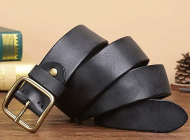 Men's Belt Washed Jeans Belt Leather Fashion Pin Buckle