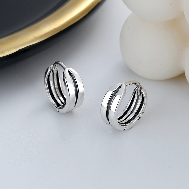 Geometric Hollow Ear Buckle European And American Ins Cold Wind Design Earrings