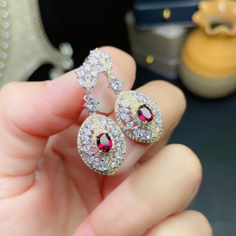 Natural Magnesia Aluminum Garnet Earrings Earrings Crystals