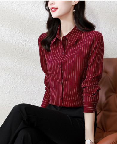 Slim Fit And Slim Professional Shirt Fashionable Temperament Longsleeved Top