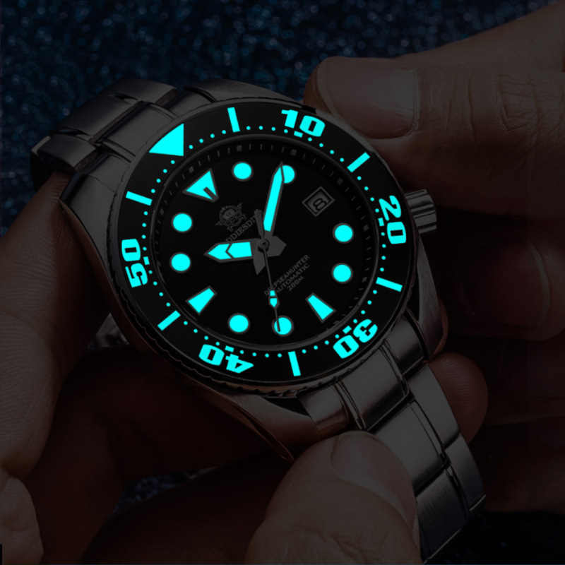 Shi Fully Automatic Mechanical Luminous Waterproof Steel Watch