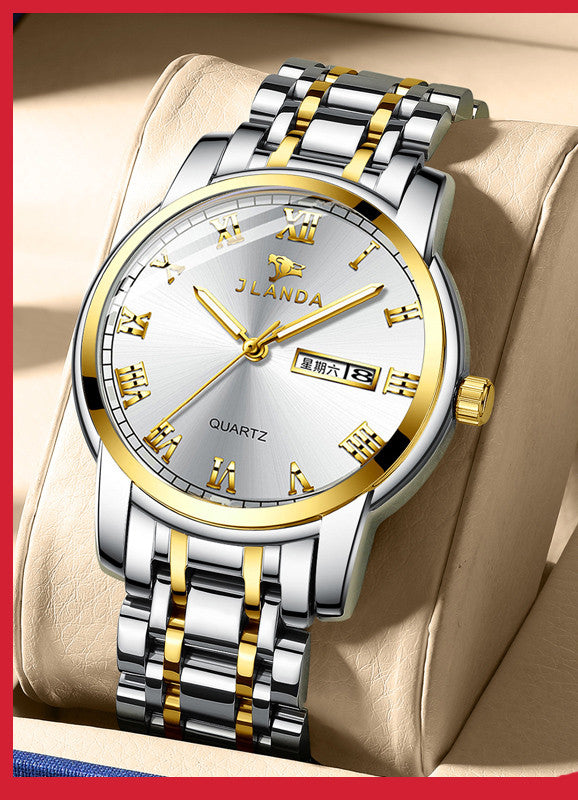 Waterproof Luminous Large Dial Couple Ladies Watch